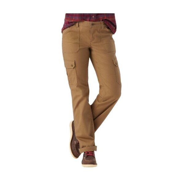 Duluth Flex Fire Hose Relaxed Leg Cargo Pants Women's 14 x31 Brown - Picture 10 of 15